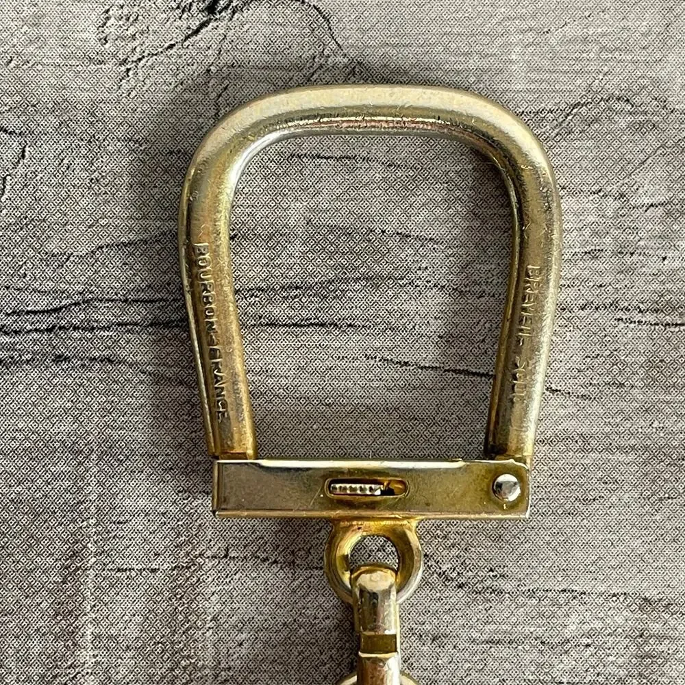 Vintage Air France Pelican Cargo Jet Acrylic & Brass Keychain Luggage Tag